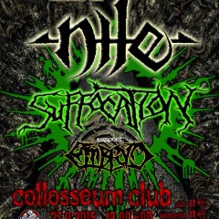 Koncert – NILE, SUFFOCATION, EMBRYO, 27. september 2015, Collosseum Club, Košice