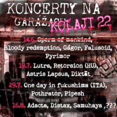 Koncerty na Koľaji 22 v Poprade – Bloody Redemption, Gágor, Falusoid, Pyrimor