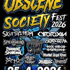 Obscene Society Fest 2026 tento rok láka na tribute Bolt Thrower SPEARHEAD, SKITSYSTEM, CYTOTOXIN a SUBLIME CADAVERIC DECOMPOSITION.