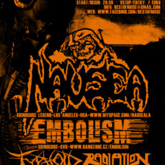 Koncert – NAUSEA (L.A.,USA) + EMBOLISM (SVK) + TYPHOID (SVK) + RADIATION (SVK), 7.10.2013, Fuga, Bratislava